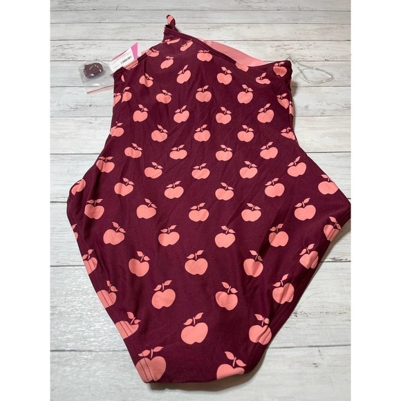 Kate Spade New York  Apple Toss Bunny Tie One Shoulder One-Piece - Picture 10 of 11